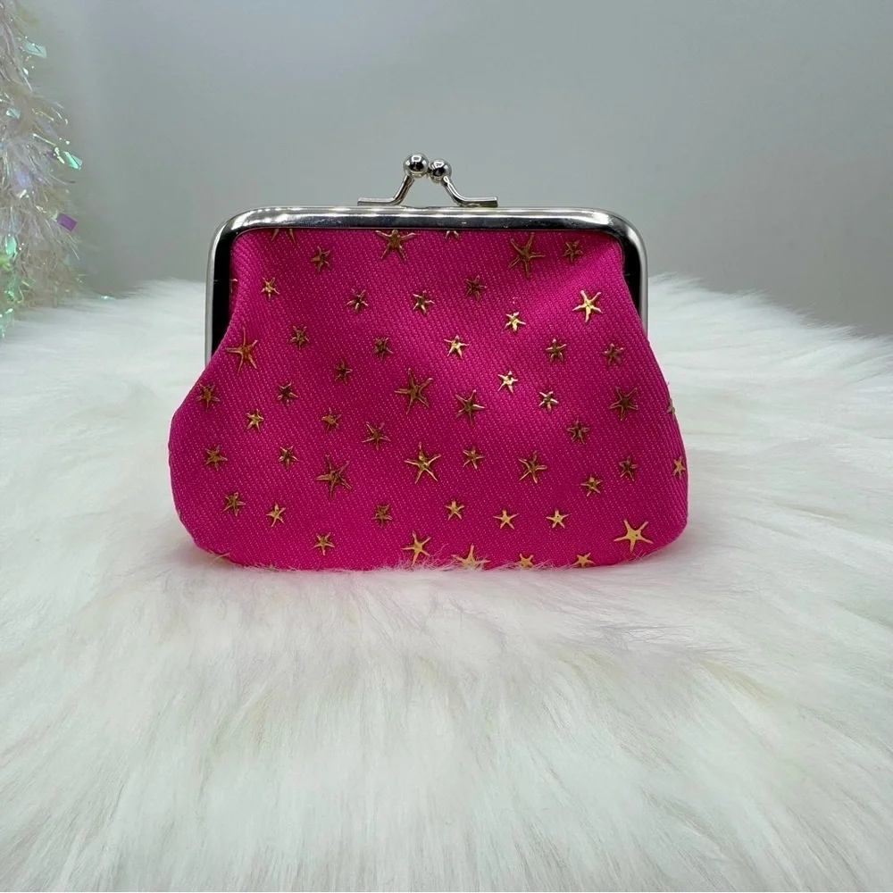 Star Print Jean Coin Purse in red - Picture 1 of 3